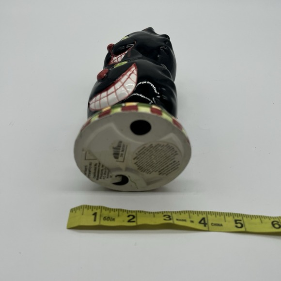 Cheshire Stacked Black Cat Candle Holder Halloween Alice In Wonderland - Picture 4 of 4